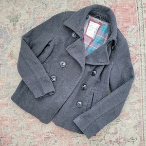 Aeropostale grey peacoat coat jacket med medium button